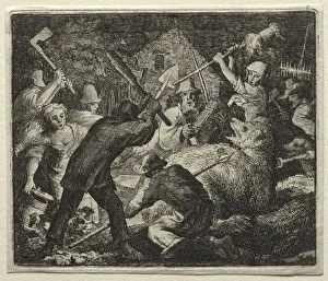 Allart Van Everdingen Dutch Prints: Reynard the Fox: Peasants Attack the Bear