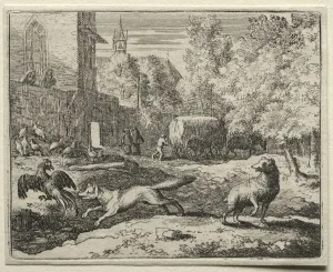 Reynard the Fox: Reynard Chasing Hens. Creator: Allart van Everdingen (Dutch, 1621-1675) Reynard the Fox: Reynard Chasing Hens. Creator: Allart van Everdingen (Dutch, 1621-1675)