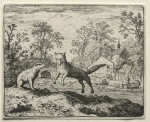 Reynard the Fox: Reynard Doing Penance. Creator: Allart van Everdingen (Dutch, 1621-1675) Reynard the Fox: Reynard Doing Penance. Creator: Allart van Everdingen (Dutch, 1621-1675)