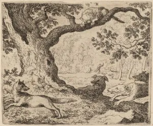 Hounds Prints: Reynards Father and the Cat Pursued by Hounds, probably c. 1645 / 1656