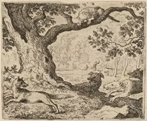 Reynard The Fox Gallery: Reynards Father and the Cat Pursued by Hounds, probably c. 1645 / 1656