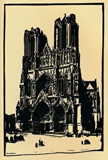 Rheims Cathedral , 1914, (1918). Artist: Allan Douglass Mainds Rheims Cathedral , 1914, (1918). Artist: Allan Douglass Mainds