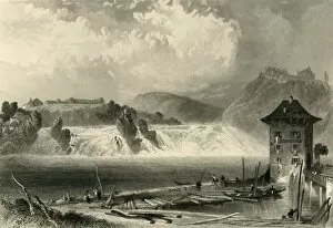 Birket Foster Gallery: Rhine Falls, Schaffhausen, c1872. Creator: A Willmore