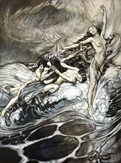 Norse Mythology Collection: The Rhine Maidens obtain possession of the ring and bear it off in triumph, 1924