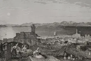 Island Prints: Rhodes, 1840. Creator: Leonce Lhuillier