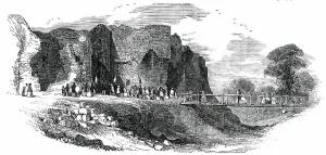 Chess Piece Prints: The Rhuddlan Royal Eisteddvod - Rhuddlan Castle, 1850. Creator: Unknown
