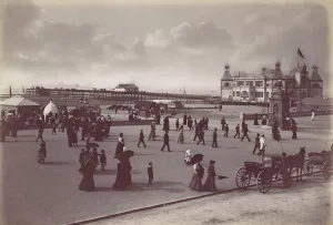 Panorama Prints: Rhyl. The Pavilion and Pier, 1870s. Creator: Francis Bedford