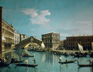 Ponte Di Rialto Prints: The Rialto Bridge. Artist: Canaletto (1697-1768)