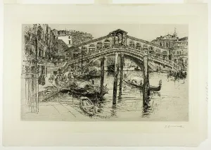 Ponte Di Rialto Prints: The Rialto, Venice, 1883. Creator: Frank Duveneck