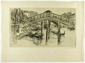 Ponte Di Rialto Prints: The Rialto, Venice, 1883. Creator: Frank Duveneck