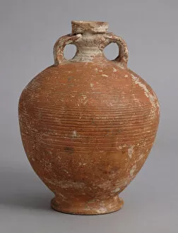 Amphora Collection: Ribbed Amphora, Coptic, 580-640. Creator: Unknown