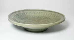 Celadon Gallery: Ribbed Dish with Floral Scrolls, Ming dynasty (1368-1644), 14th / 15th century