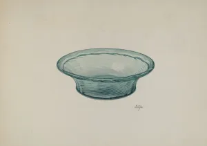 Beverly Chichester Prints: Ribbed Glass Bowl, c. 1940. Creator: Beverly Chichester