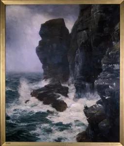 Ribbed and Paled in by Rocks Unscaleable, 1885. Artist: Peter Graham Ribbed and Paled in by Rocks Unscaleable, 1885. Artist: Peter Graham