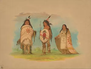 Riccarree Gallery: Three Riccarree Indians, 1861. Creator: George Catlin