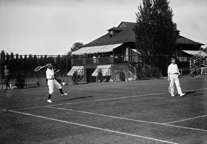 Tennis Court Prints: Rice [and] Doust, 1913. Creator: Bain News Service