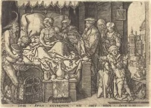 Sick Gallery: The Rich Man on His Death Bed, 1554. Creator: Heinrich Aldegrever