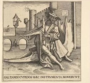 The Rich Man Playing Violin on a Jaw Bone. Creator: Johann Theodor de Bry