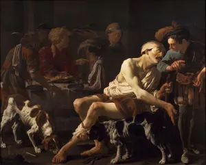 The Rich Man and the Poor Lazarus, 1625. Artist: Terbrugghen, Hendrick Jansz (1588-1629) The Rich Man and the Poor Lazarus, 1625. Artist: Terbrugghen, Hendrick Jansz (1588-1629)