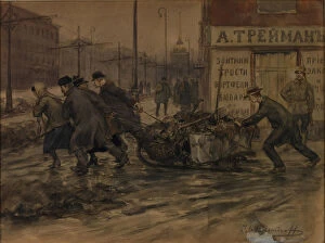 Changeover Of Power Gallery: Rich merchants and Russian noblemen set to pulling out rubbish from yards, 1920