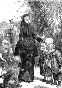 Mourning Dress Prints: The Rich Widow, 1880. Creator: Unknown