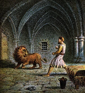 Dungeon Gallery: Richard The First And A Lion, 12th century, (c1850)