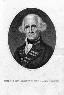 Admiral Earl Howe Collection: Richard Howe (1726-1799), 1st Earl Howe, English admiral, 19th century.Artist: J Pass