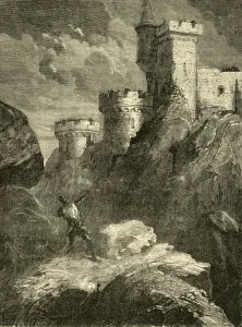 Turret Prints: Richard I. Wounded at the Siege of the Castle of Chaluz, (1199), 1890. Creator: Unknown