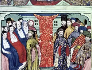 Cushion Prints: Richard II's empty throne, Westminster Hall, London, 30 September 1399, (c1400)