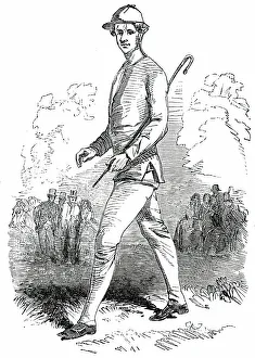 Eccentric Prints: Richard Manks, the Pedestrian, 1850. Creator: Unknown
