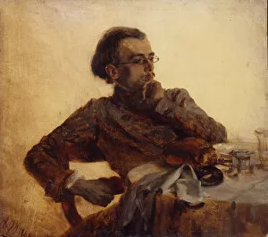 Richard Menzel, painters brother at breakfast, 1848