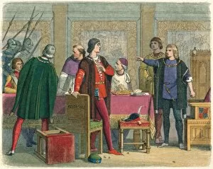 Richard orders the arrest of Hastings, 1864. Artist: James William Edmund Doyle