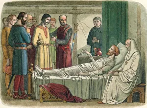 Archer Prints: Richard pardons the archer who shot him, 1199 (1864). Artist: James William Edmund Doyle