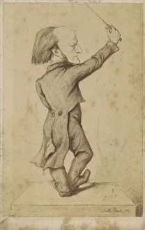 Richard Wagner as Conductor. Caricature, 1863