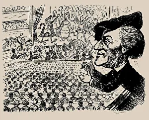 Private Collectioncaricature Prints: Richard Wagner at the performance of Die Meistersinger