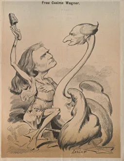 Richard Wagner as Swan and Cosima Wagner as Leda (Cover of Die Bombe'), 1875