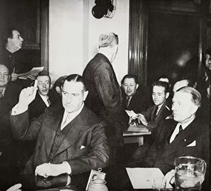Financier Gallery: Richard Whitney being sworn in at a public hearing regarding his misappropriation of funds, c1938