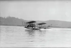 River Potomac Prints: Richardson Tandem Biplane Hydroplane Taking Off On Potomac