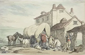 Richardsons Show: A Flying Wagon, 1816. Creator: Thomas Rowlandson (British, 1756-1827)