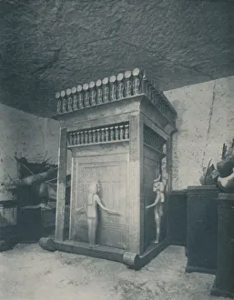 Canopic Gallery: Richly Carved Canopic Shrine Glittering with Gold, c1935. Artist: Harry Burton