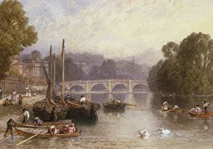 Swan Prints: Richmond Bridge, 19th century Artist: Myles Birket Foster