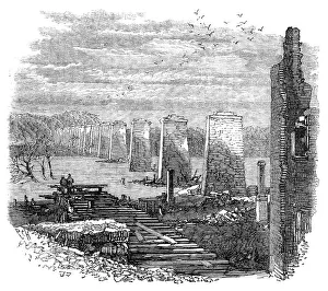 Richmond, Virginia: ruins of the railway bridge, 1865. Creator: Unknown