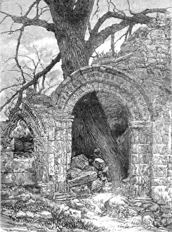 Yorkshire Prints: Richmond, Yorkshire and the Surrounding Neighbourhood; An old Norman Arch at Easby Abbey