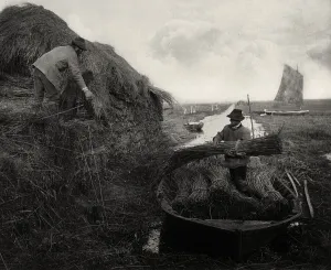 Fens Prints: Ricking the Reed, 1886. Creator: Peter Henry Emerson