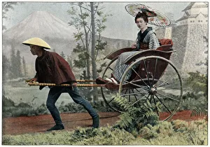 Rickshaw, Carriage of Japan, c1890. Artist: Charles Gillot
