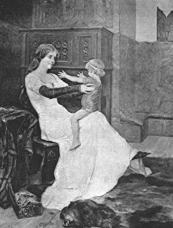 Sitting On Knee Collection: 'Ride a Cock Horse to Banbury Cross';Blanche of Namur, Queen of Sweden, and her son... 1890