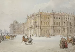 Sleigh Ride Driving Collection: The ride of Emperor Nicholas I through the palace square, 1843