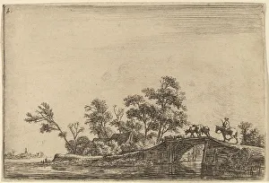 Flock Prints: Rider and Flock on a Bridge. Creator: Anthonie Waterloo