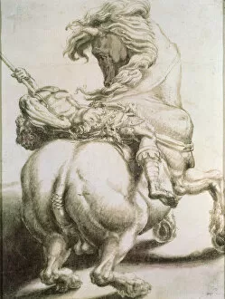 Cecchino Del Salviati Gallery: Rider Pierced by a Spear, 16th century. Artist: Francesco Salviati