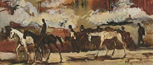 Displacement Prints: Riders, 1944. Creator: Cyprian Majernik
